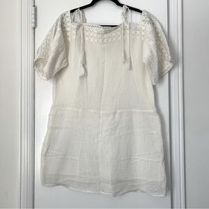 Zara Trafaluc White Off-shoulder Dress